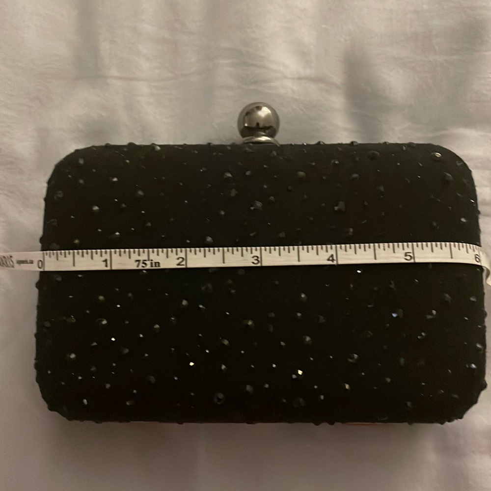 Black white house black market clutch bag